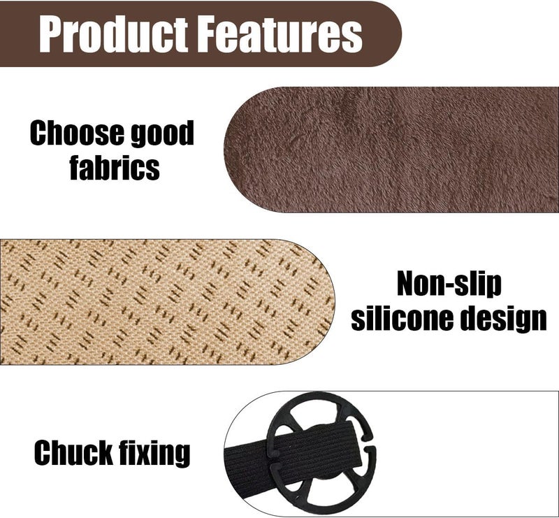 LHDOS Sheepskin Car Seat Cushion, Soft Comfort Winter Driver Seat Cover, Fluffy Faux Fur Front Seat Pad, Car Seat Protector Pad for Office Chair, Universal Interior Accessory for Car SUV Truck (Coffee) - Image 3